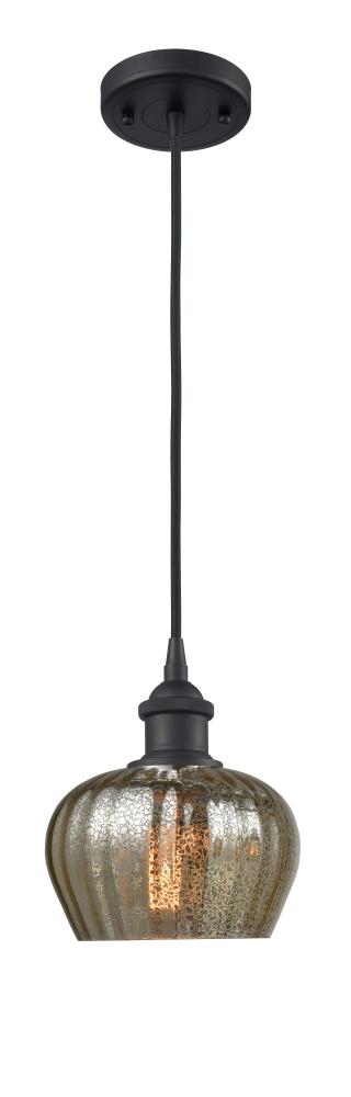 Fenton - 1 Light - 7 inch - Matte Black - Cord hung - Mini Pendant