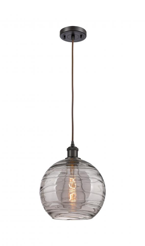 Athens Deco Swirl - 1 Light - 10 inch - Oil Rubbed Bronze - Cord hung - Mini Pendant