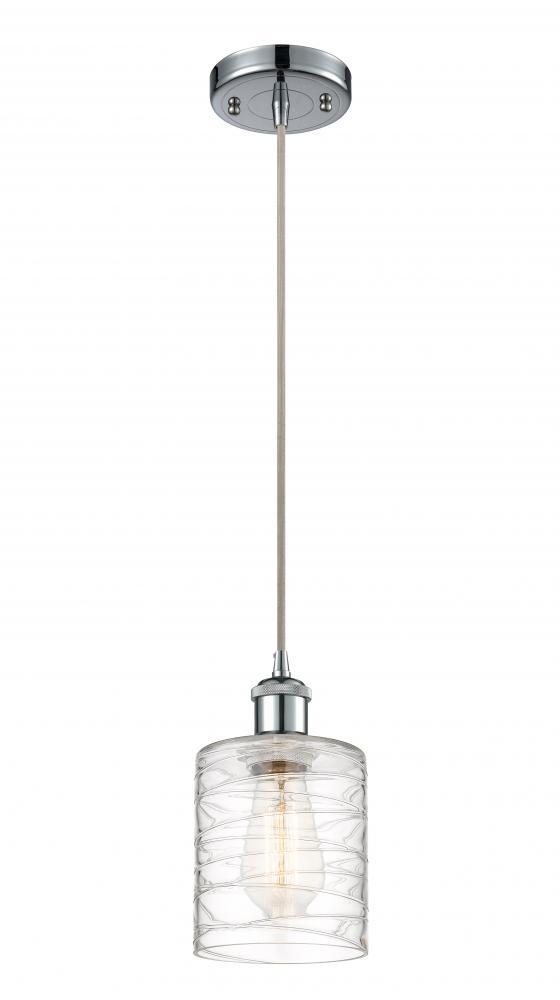 Cobbleskill - 1 Light - 5 inch - Polished Chrome - Cord hung - Mini Pendant