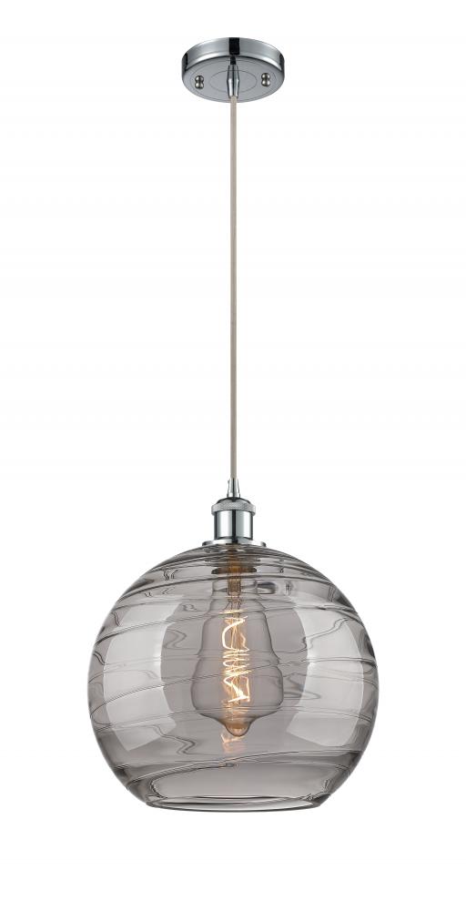 Athens Deco Swirl - 1 Light - 12 inch - Polished Chrome - Cord hung - Mini Pendant