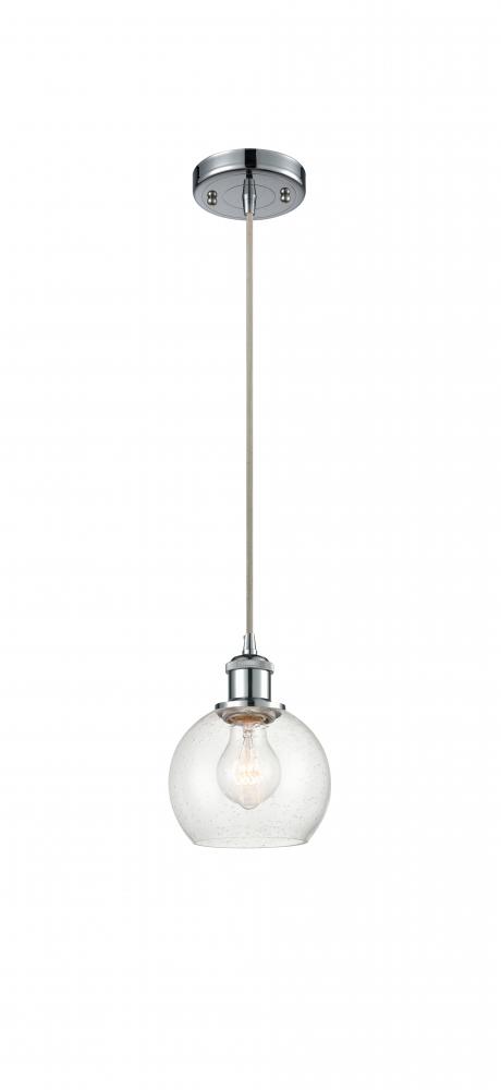 Athens - 1 Light - 6 inch - Polished Chrome - Cord hung - Mini Pendant