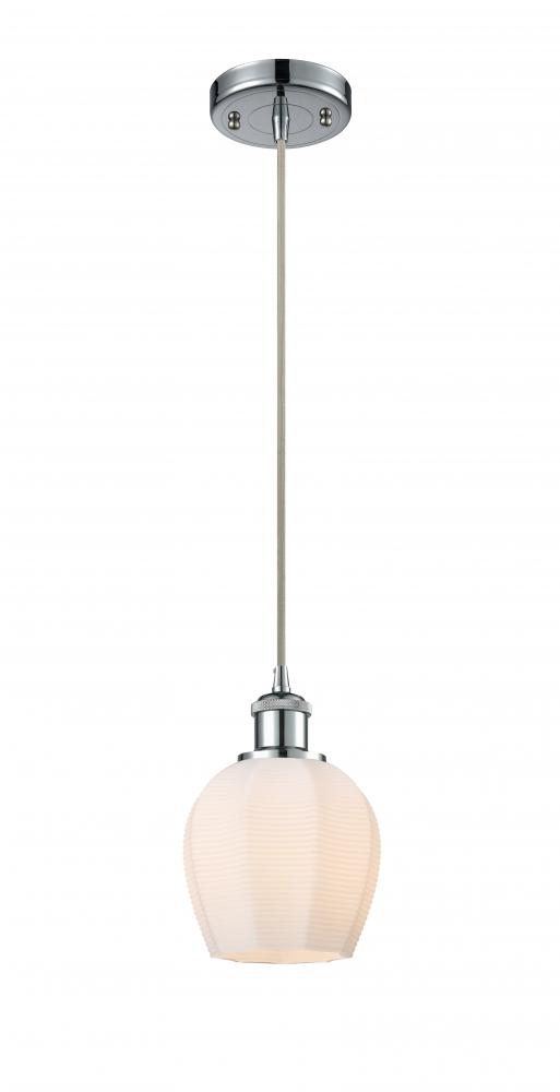 Norfolk - 1 Light - 6 inch - Polished Chrome - Cord hung - Mini Pendant