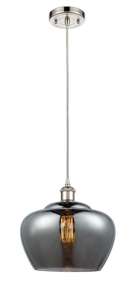 Fenton - 1 Light - 11 inch - Polished Nickel - Cord hung - Mini Pendant