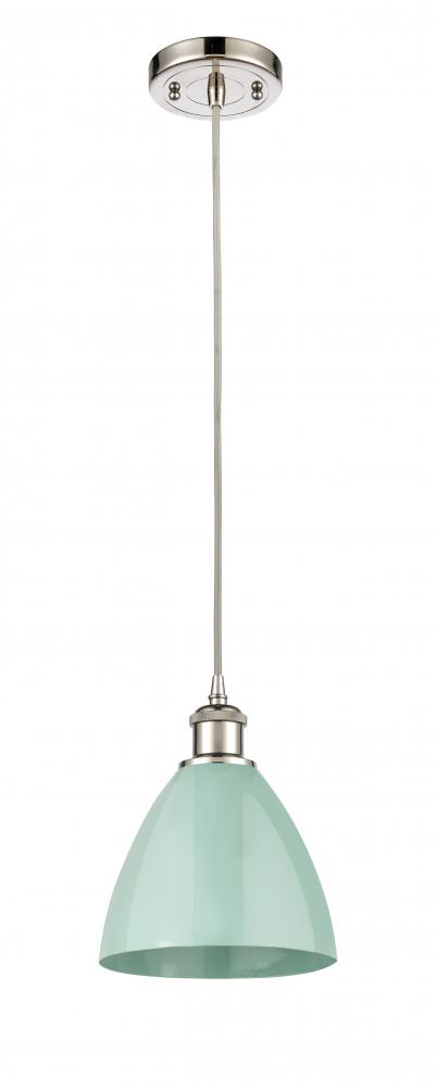 Plymouth - 1 Light - 8 inch - Polished Nickel - Cord hung - Mini Pendant