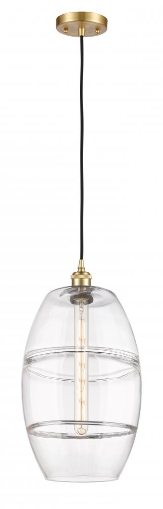 Vaz - 1 Light - 10 inch - Satin Gold - Cord hung - Mini Pendant