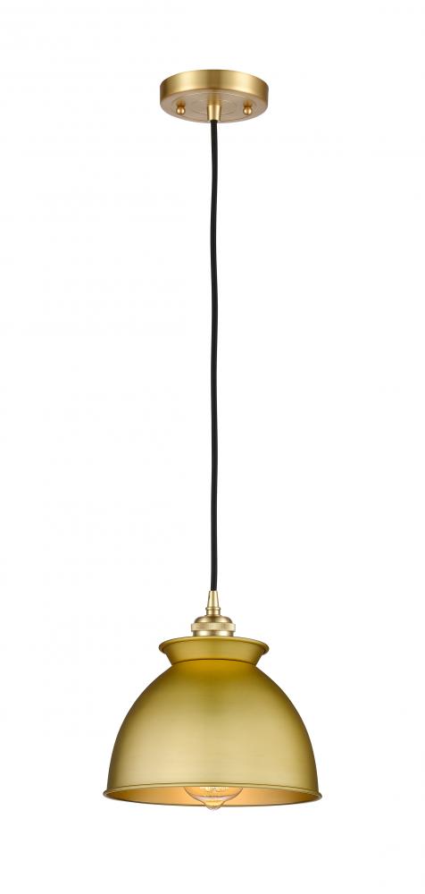 Adirondack - 1 Light - 8 inch - Satin Gold - Cord hung - Mini Pendant