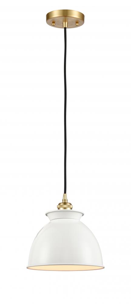 Adirondack - 1 Light - 8 inch - Satin Gold - Cord hung - Mini Pendant