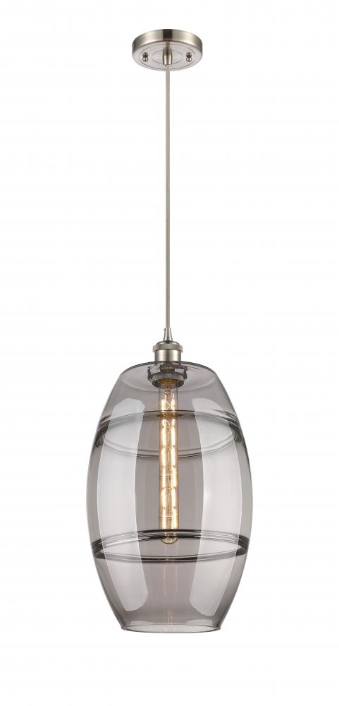 Vaz - 1 Light - 10 inch - Brushed Satin Nickel - Cord hung - Mini Pendant