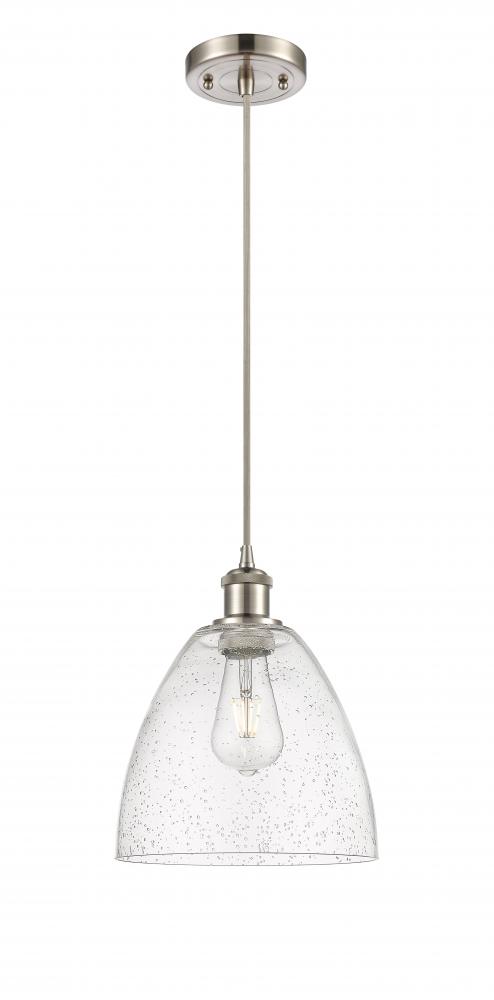 Bristol - 1 Light - 9 inch - Brushed Satin Nickel - Cord hung - Mini Pendant