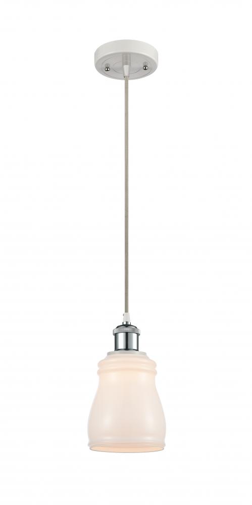 Ellery - 1 Light - 5 inch - White Polished Chrome - Cord hung - Mini Pendant