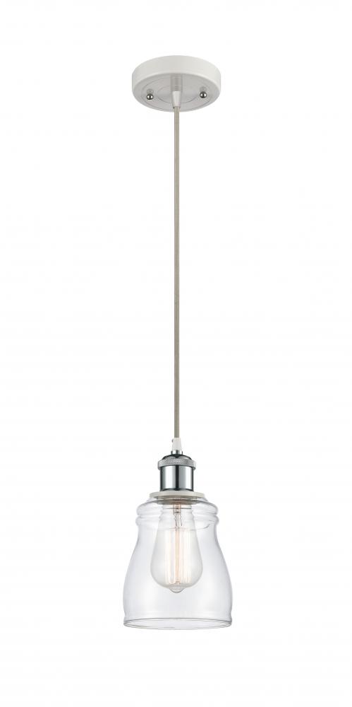 Ellery - 1 Light - 5 inch - White Polished Chrome - Cord hung - Mini Pendant