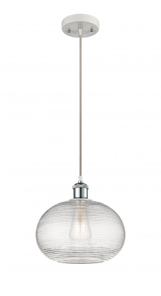 Ithaca - 1 Light - 10 inch - White Polished Chrome - Cord hung - Mini Pendant