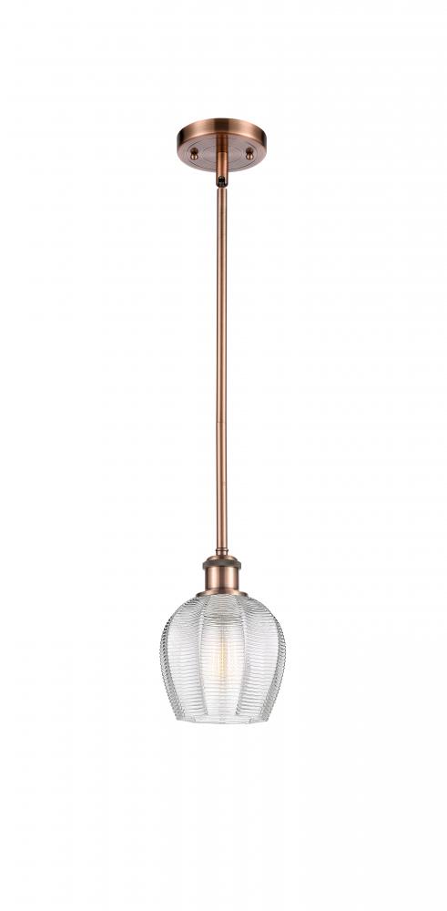 Norfolk - 1 Light - 6 inch - Antique Copper - Mini Pendant