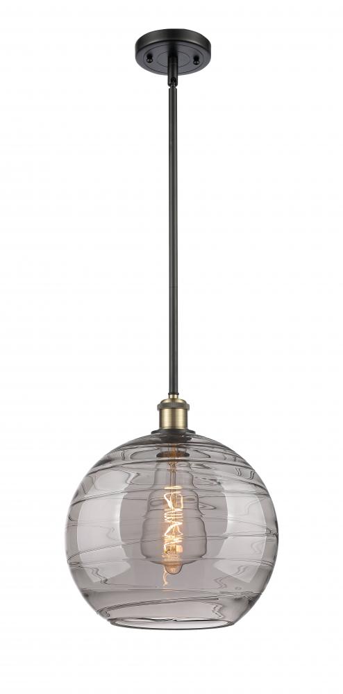 Athens Deco Swirl - 1 Light - 12 inch - Black Antique Brass - Mini Pendant