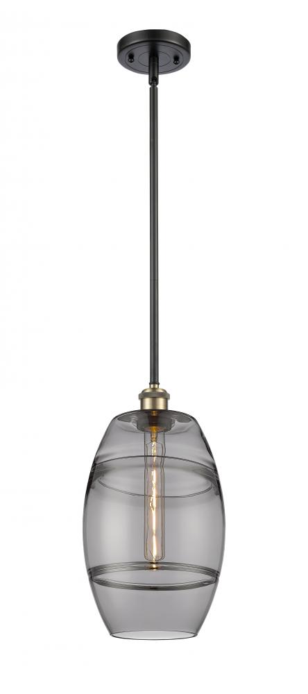 Vaz - 1 Light - 8 inch - Black Antique Brass - Mini Pendant