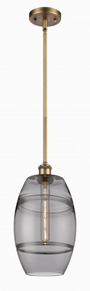 Vaz - 1 Light - 8 inch - Brushed Brass - Mini Pendant