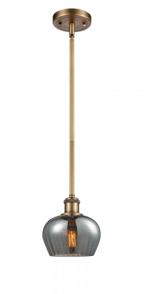 Fenton - 1 Light - 7 inch - Brushed Brass - Mini Pendant