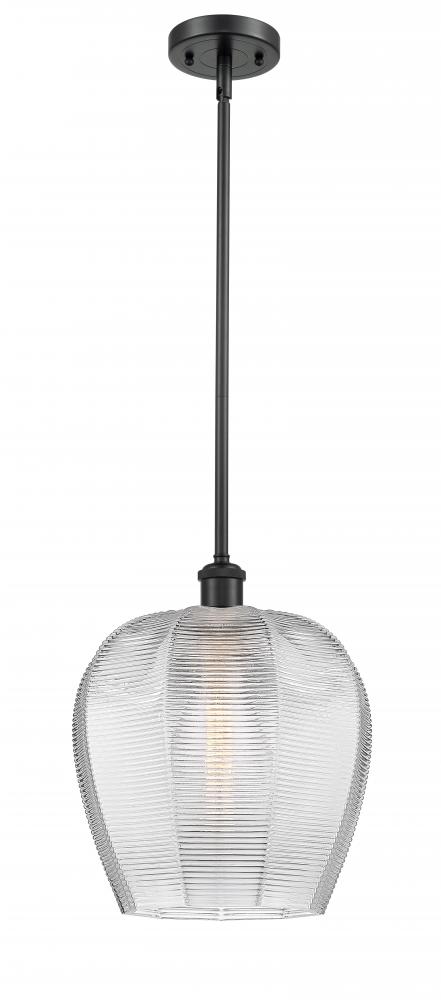 Norfolk - 1 Light - 12 inch - Matte Black - Mini Pendant