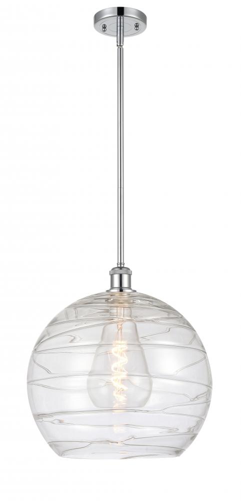 Athens Deco Swirl - 1 Light - 14 inch - Polished Chrome - Pendant