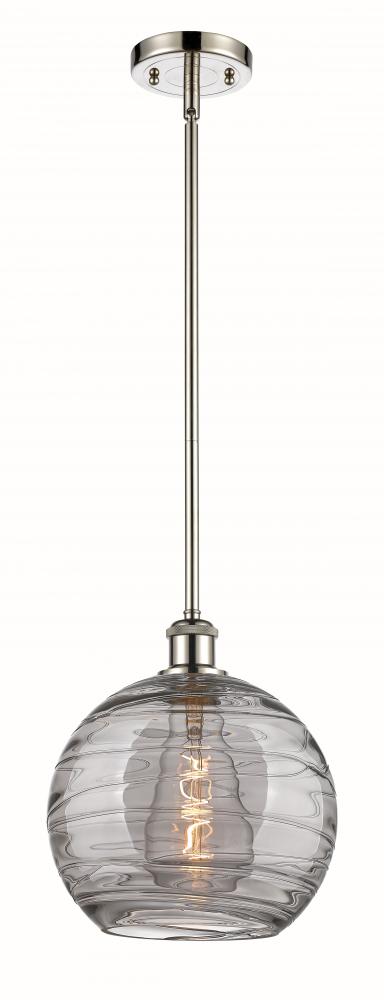 Athens Deco Swirl - 1 Light - 10 inch - Polished Nickel - Mini Pendant