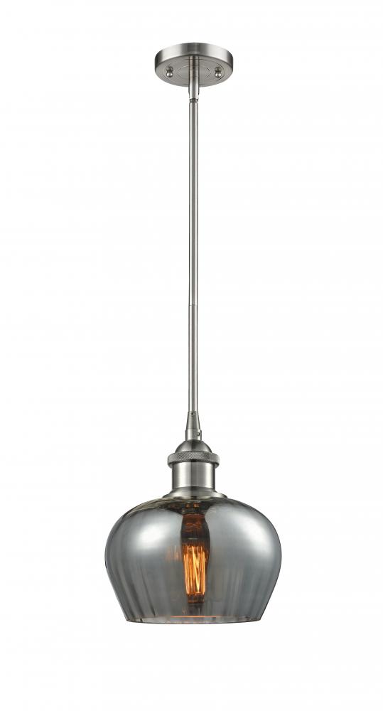 Fenton - 1 Light - 7 inch - Brushed Satin Nickel - Mini Pendant