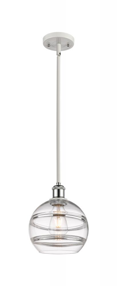 Rochester - 1 Light - 8 inch - White Polished Chrome - Mini Pendant