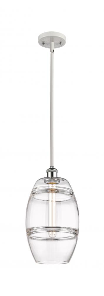 Vaz - 1 Light - 8 inch - White Polished Chrome - Mini Pendant