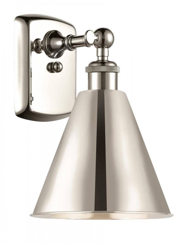 Berkshire - 1 Light - 8 inch - Polished Nickel - Sconce