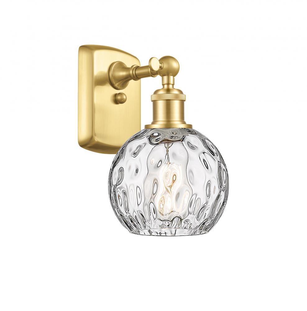 Athens Water Glass - 1 Light - 6 inch - Satin Gold - Sconce