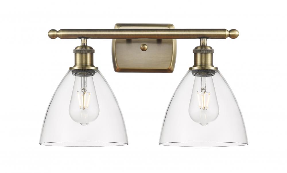 Bristol - 2 Light - 18 inch - Antique Brass - Bath Vanity Light