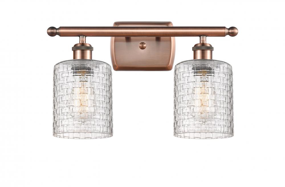 Cobbleskill - 2 Light - 15 inch - Antique Copper - Bath Vanity Light