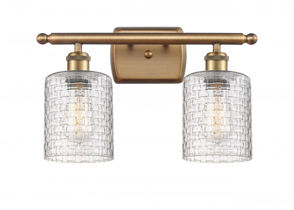 Cobbleskill - 2 Light - 15 inch - Brushed Brass - Bath Vanity Light