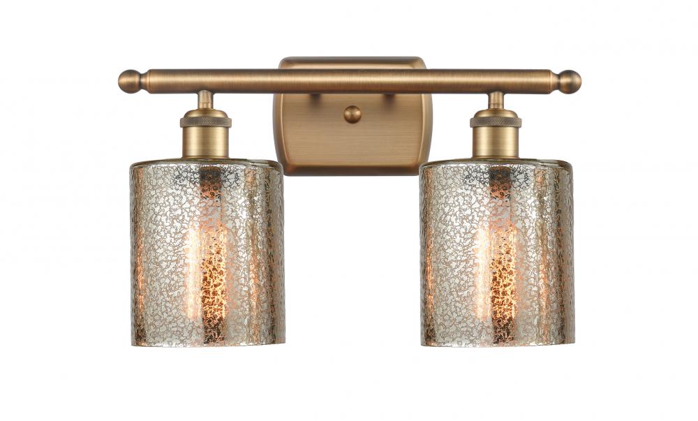 Cobbleskill - 2 Light - 15 inch - Brushed Brass - Bath Vanity Light