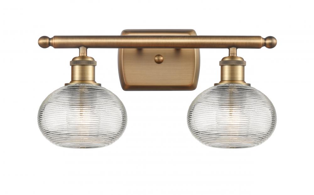 Ithaca - 2 Light - 16 inch - Brushed Brass - Bath Vanity Light