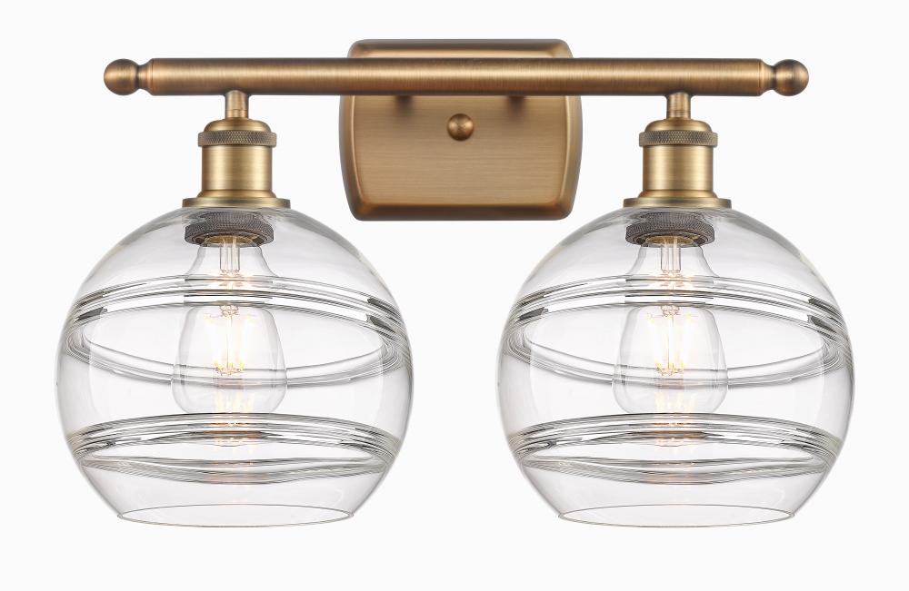 Rochester - 2 Light - 18 inch - Brushed Brass - Bath Vanity Light