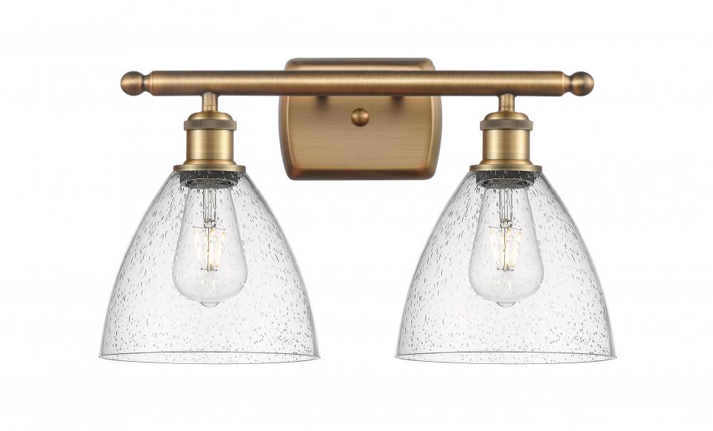 Bristol - 2 Light - 18 inch - Brushed Brass - Bath Vanity Light