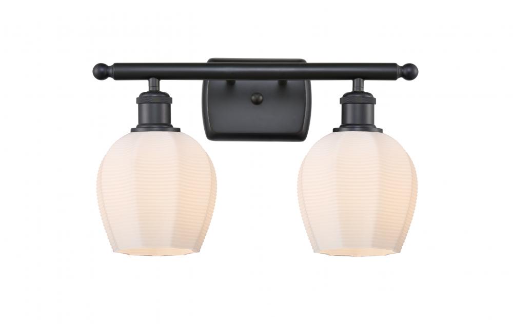 Norfolk - 2 Light - 16 inch - Matte Black - Bath Vanity Light