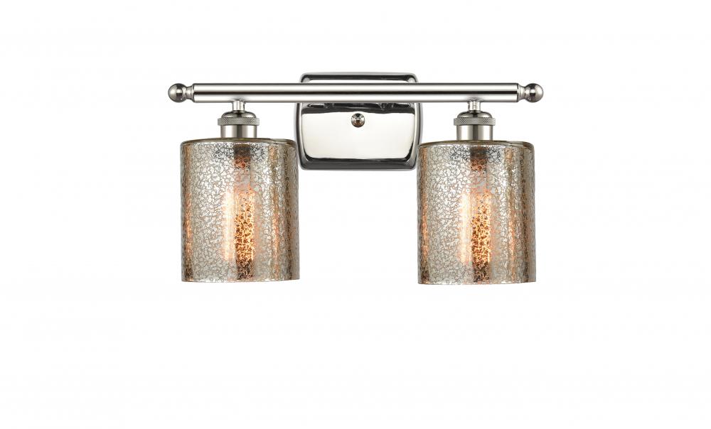 Cobbleskill - 2 Light - 15 inch - Polished Nickel - Bath Vanity Light