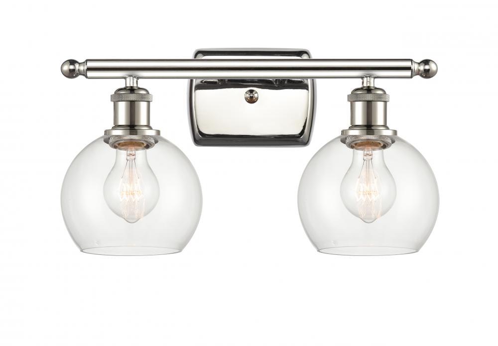 Athens - 2 Light - 16 inch - Polished Nickel - Bath Vanity Light