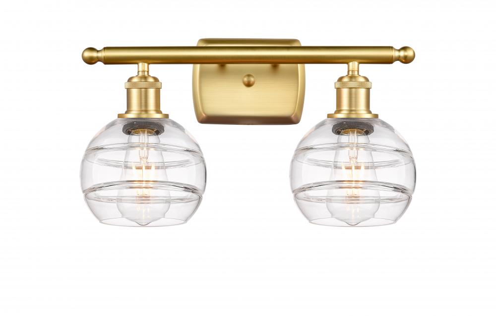 Rochester - 2 Light - 16 inch - Satin Gold - Bath Vanity Light