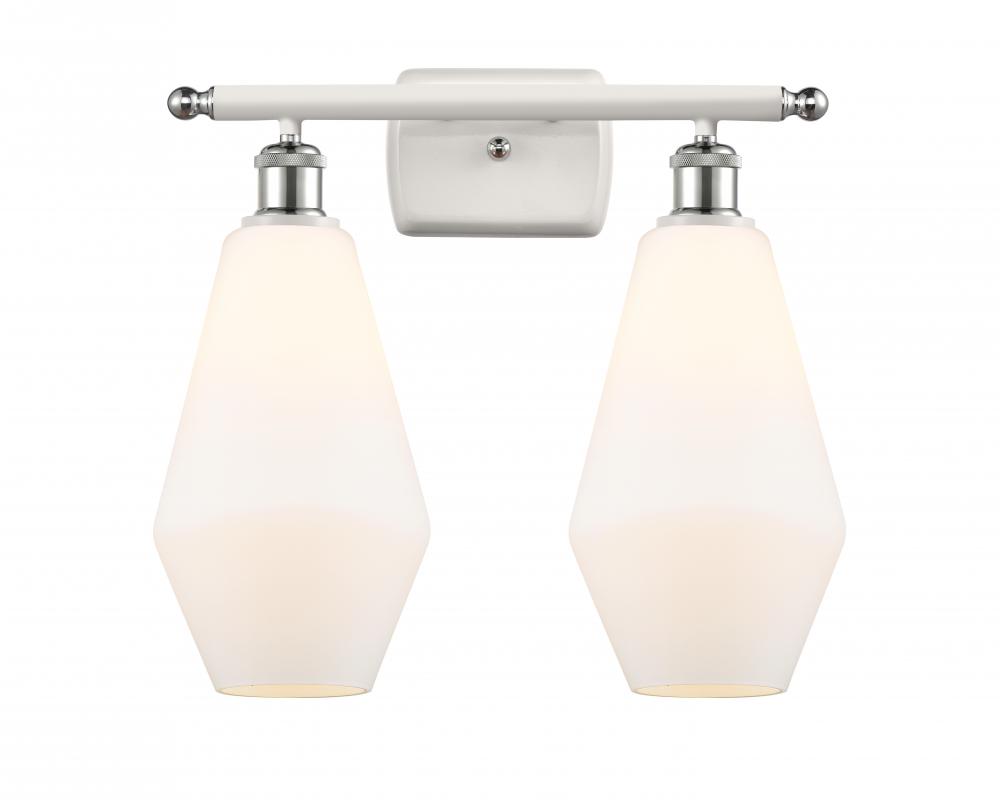 Cindyrella - 2 Light - 17 inch - White Polished Chrome - Bath Vanity Light