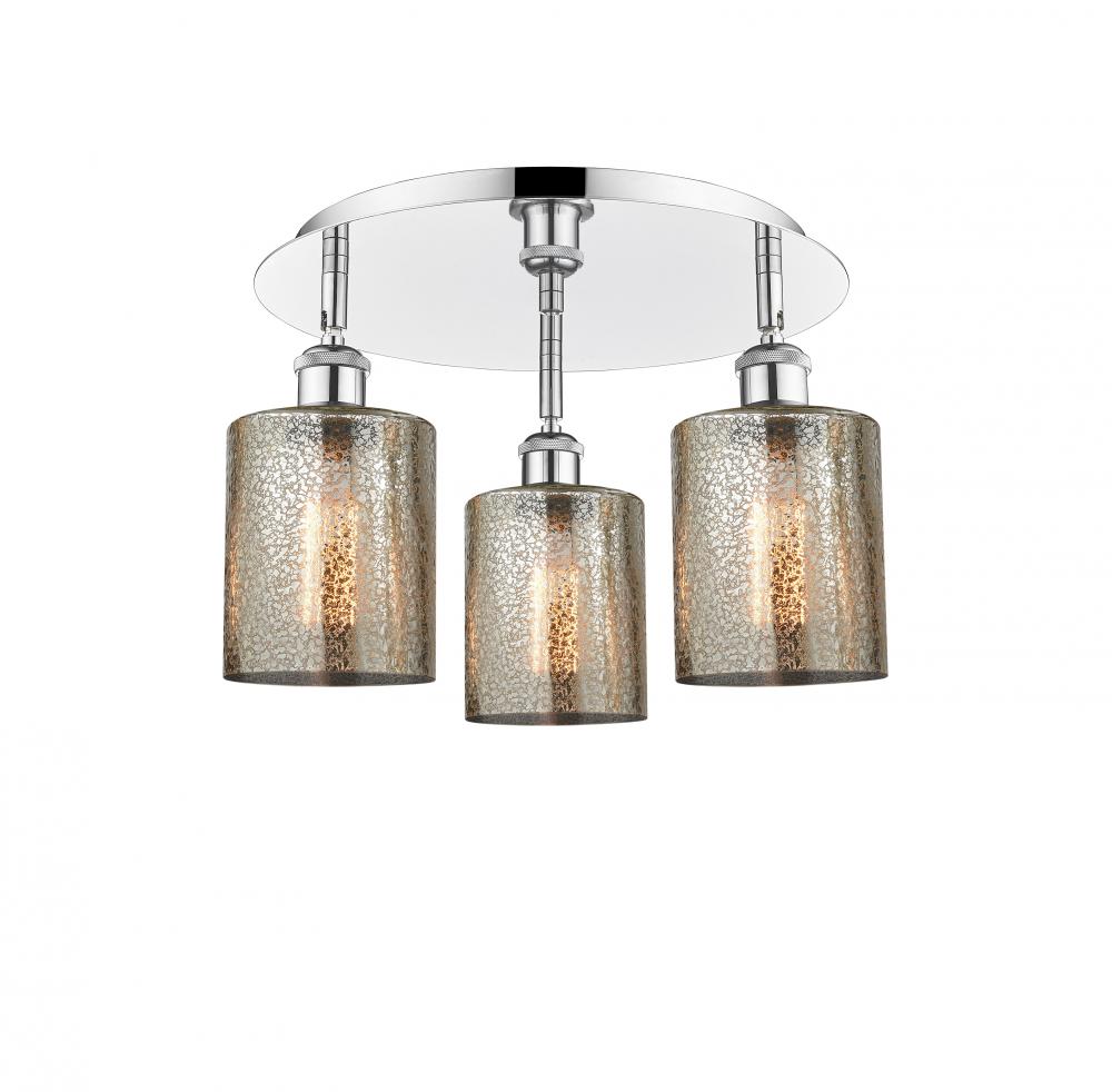 Cobbleskill - 3 Light - 17 inch - Polished Chrome - Flush Mount