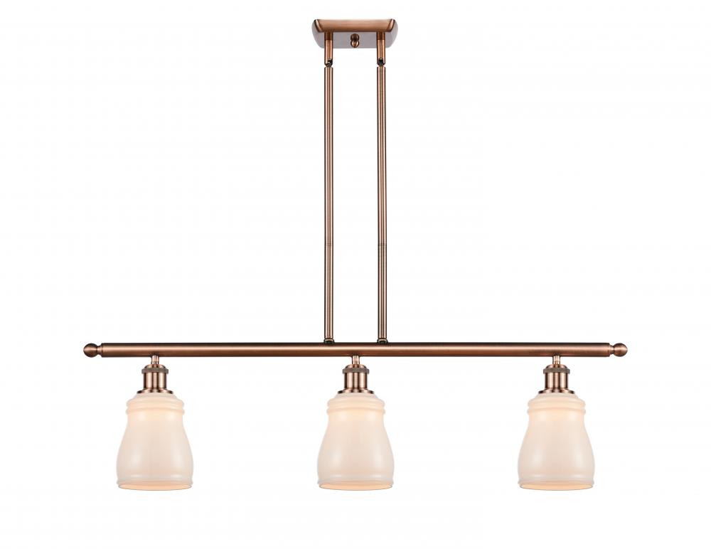 Ellery - 3 Light - 36 inch - Antique Copper - Cord hung - Island Light