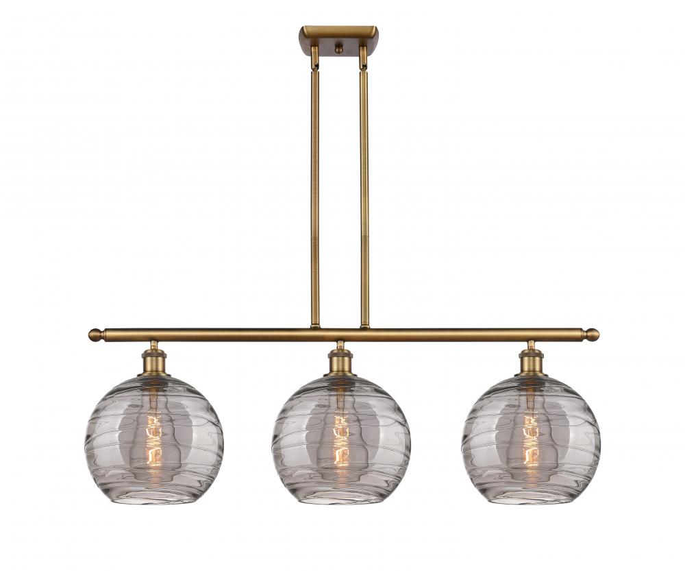 Athens Deco Swirl - 3 Light - 37 inch - Brushed Brass - Cord hung - Island Light