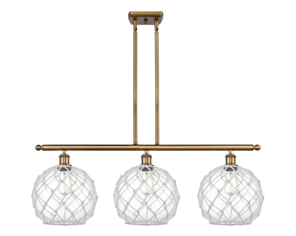 Farmhouse Rope - 3 Light - 37 inch - Brushed Brass - Cord hung - Island Light