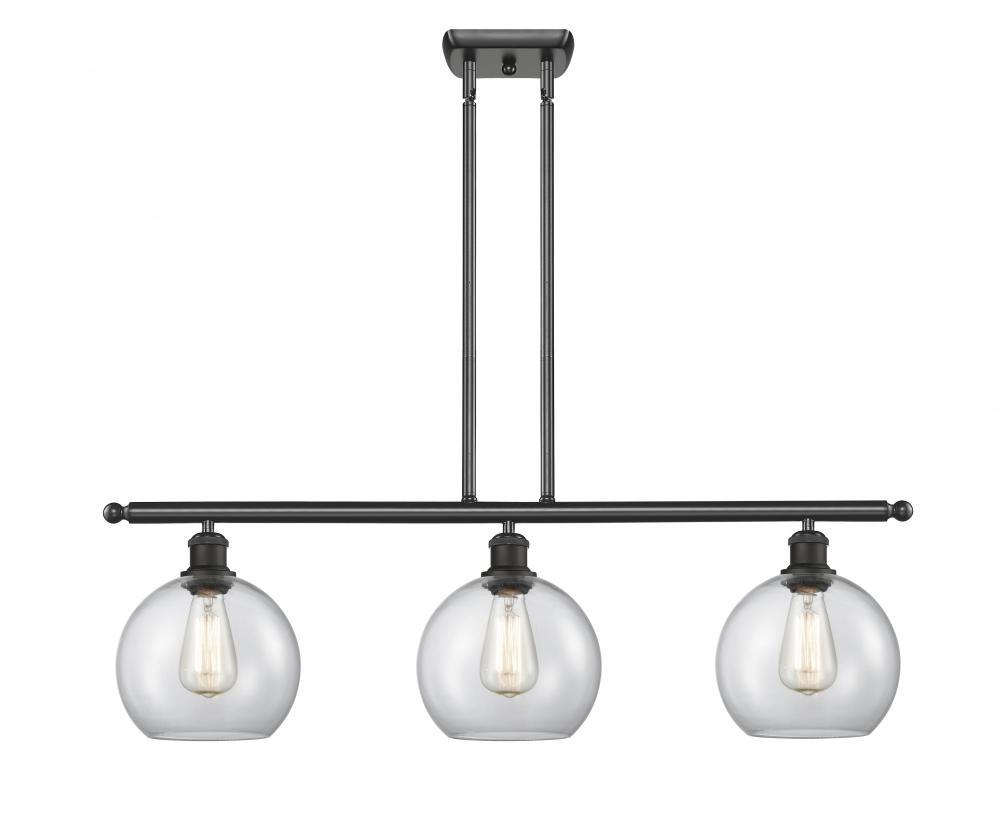 Athens - 3 Light - 38 inch - Matte Black - Stem Hung - Island Light