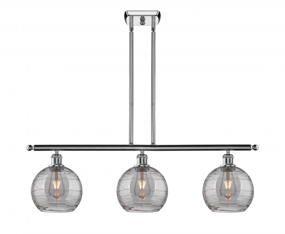 Athens Deco Swirl - 3 Light - 36 inch - Polished Chrome - Cord hung - Island Light