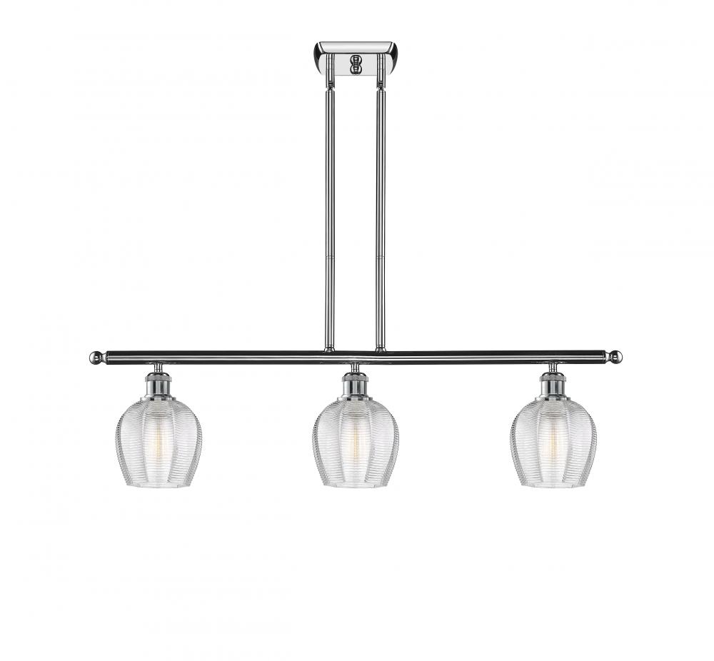 Norfolk - 3 Light - 36 inch - Polished Chrome - Cord hung - Island Light