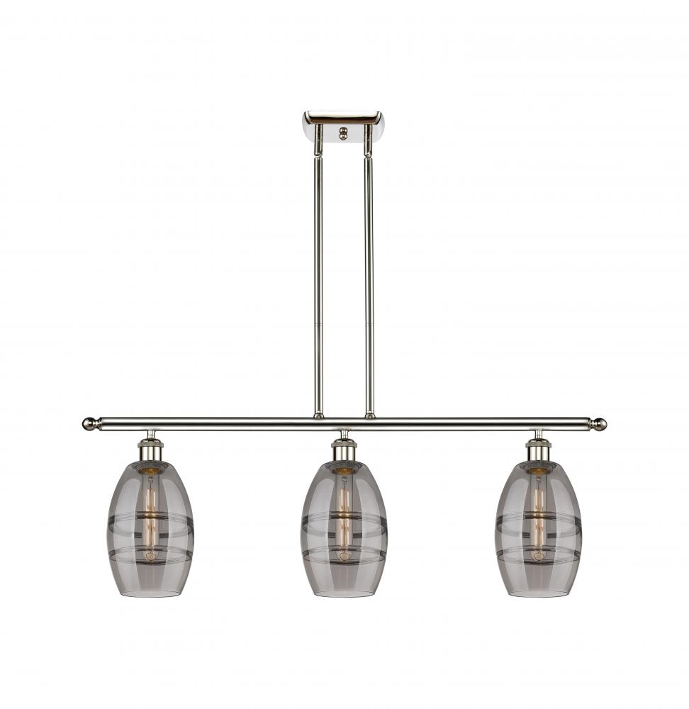 Vaz - 3 Light - 36 inch - Polished Nickel - Cord hung - Island Light