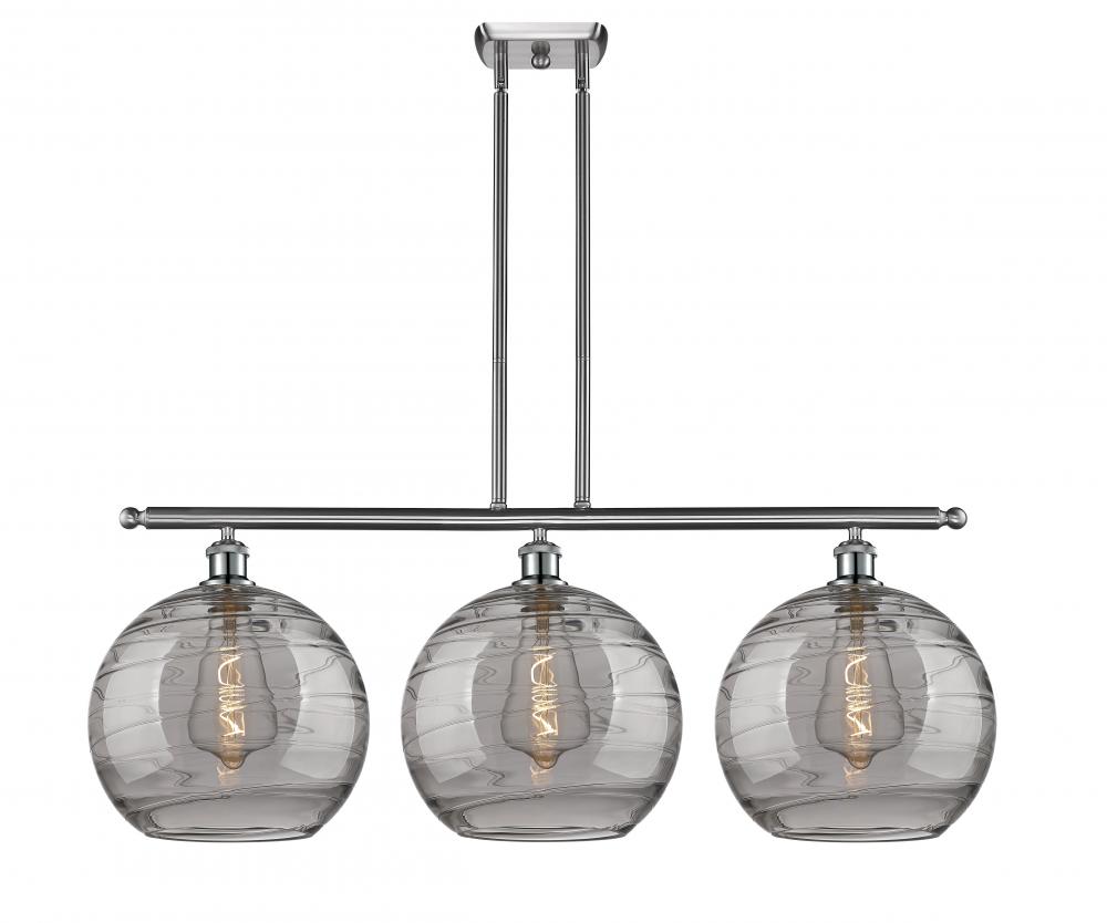 Athens Deco Swirl - 3 Light - 39 inch - Brushed Satin Nickel - Cord hung - Island Light